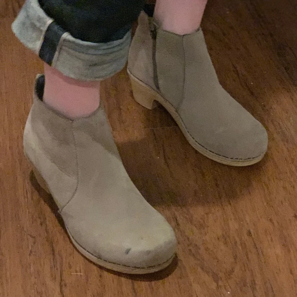 Dansko Taupe Leather Ankle Boots